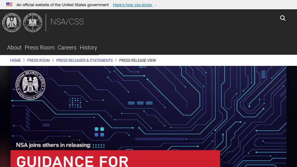 Screenshot of nsa.gov: Securing edge device systems, including firewalls, routers, and VPN gateways