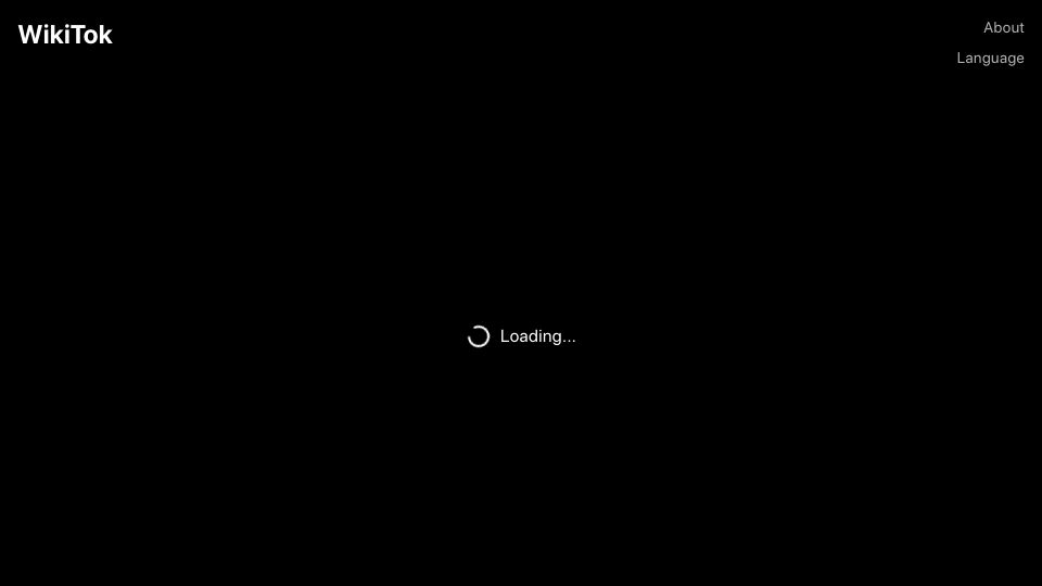 Screenshot of wikitok.vercel.app: WikiTok