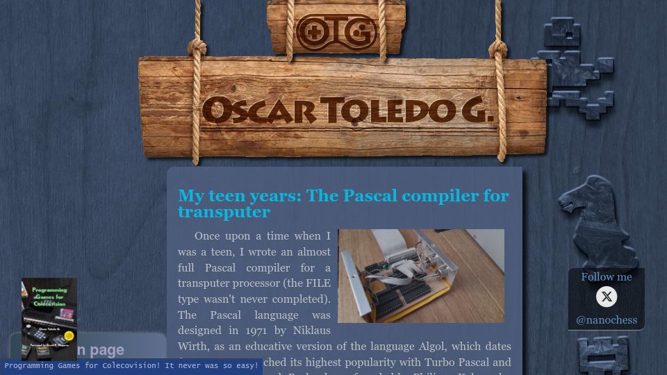 Screenshot of nanochess.org: I coded a Pascal compiler for transputer as a teen in 1993