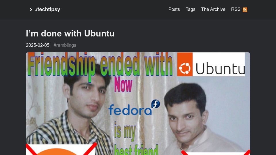 Screenshot of ounapuu.ee: I'm Done with Ubuntu