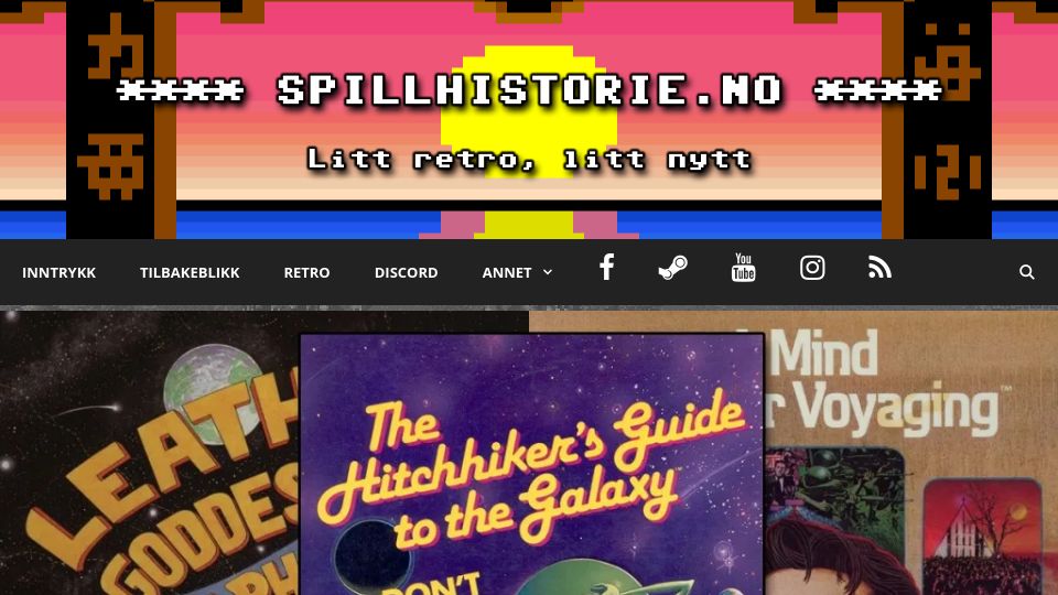 Screenshot of spillhistorie.no: Steve Meretzky – Working with Douglas Adams on the Hitchhiker's Guide