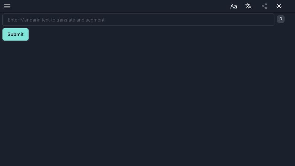 Screenshot of mandobot.netlify.app: Show HN: Mandarin Word Segmenter with Translation