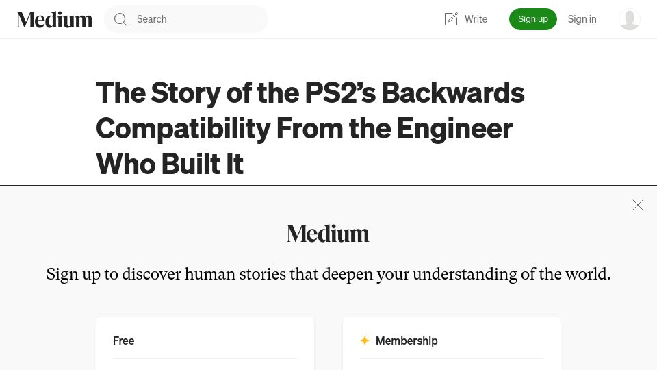 Screenshot of freelansations.medium.com: The PS2’s backwards compatibility from the engineer who built it (2020)