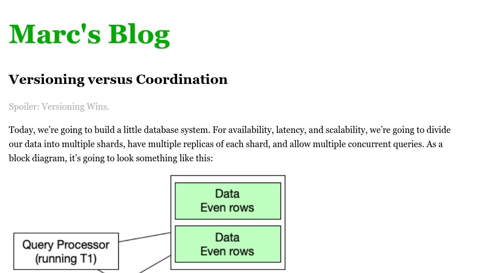 Screenshot of brooker.co.za: Versioning versus Coordination