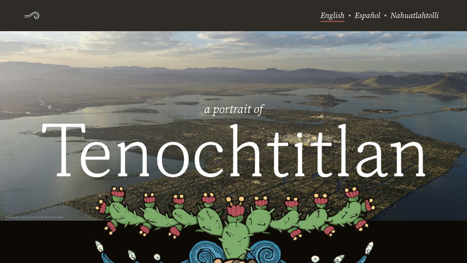 Screenshot of tenochtitlan.thomaskole.nl: 3D reconstruction of the capital of the Aztec empire