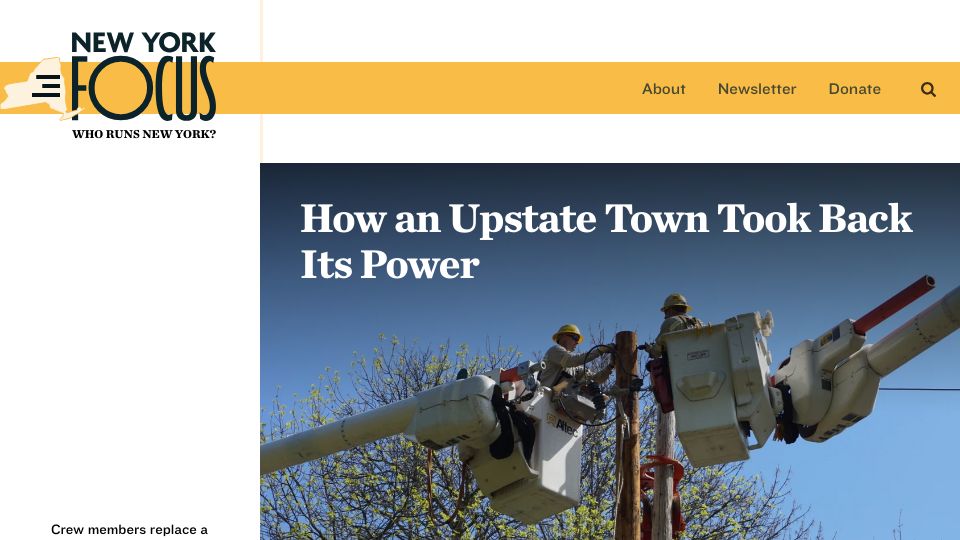 Screenshot of nysfocus.com: An Upstate Town Took Back Its Power (2023)
