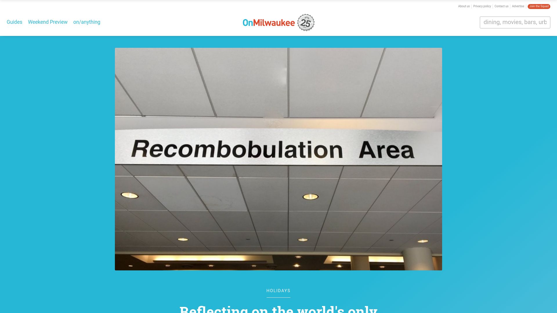 Screenshot of onmilwaukee.com: The Recombobulation Area (2023)