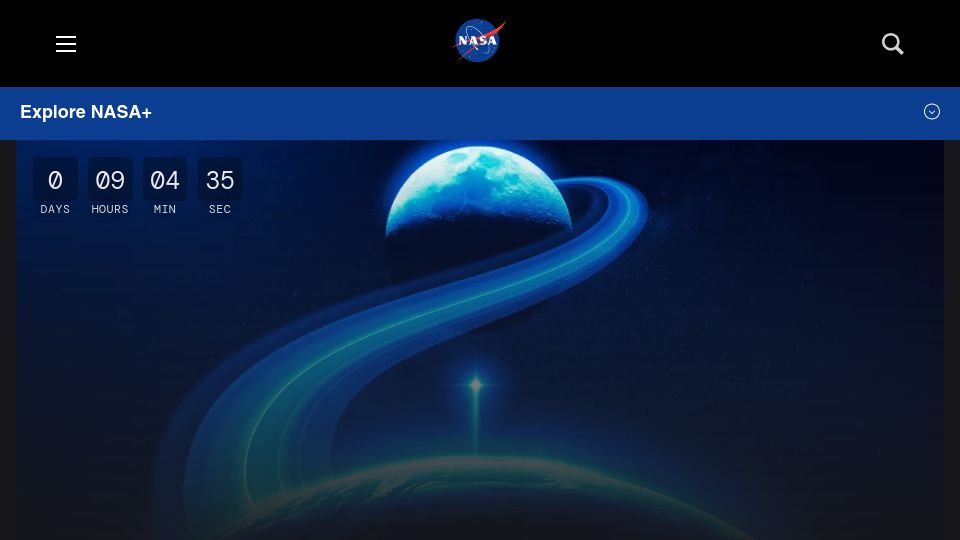 Screenshot of plus.nasa.gov: Firefly Blue Ghost Mission 1 Lunar Landing