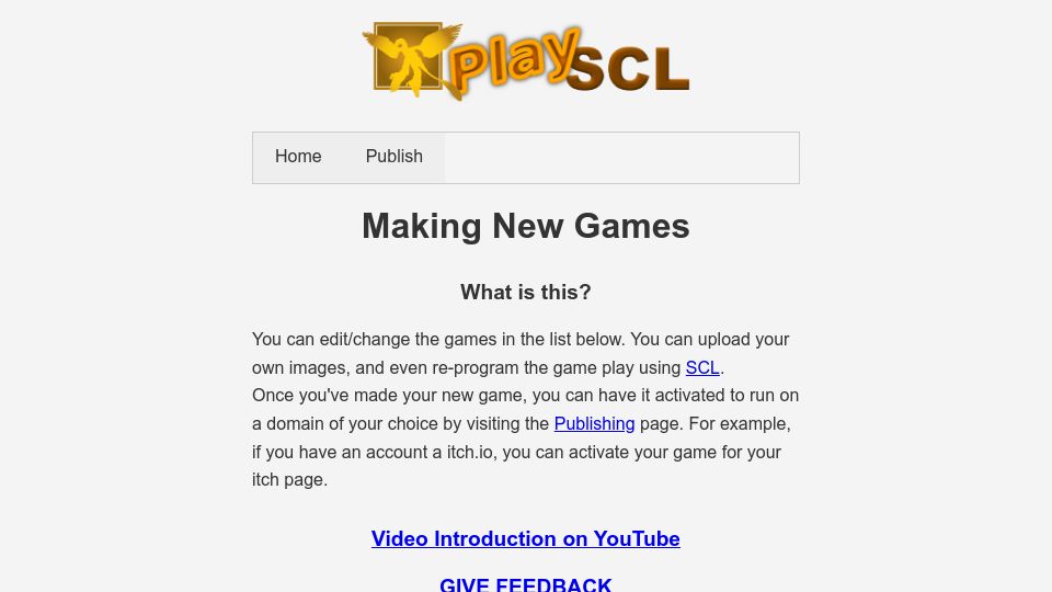 Screenshot of playscl.com: Show HN: Editable Games