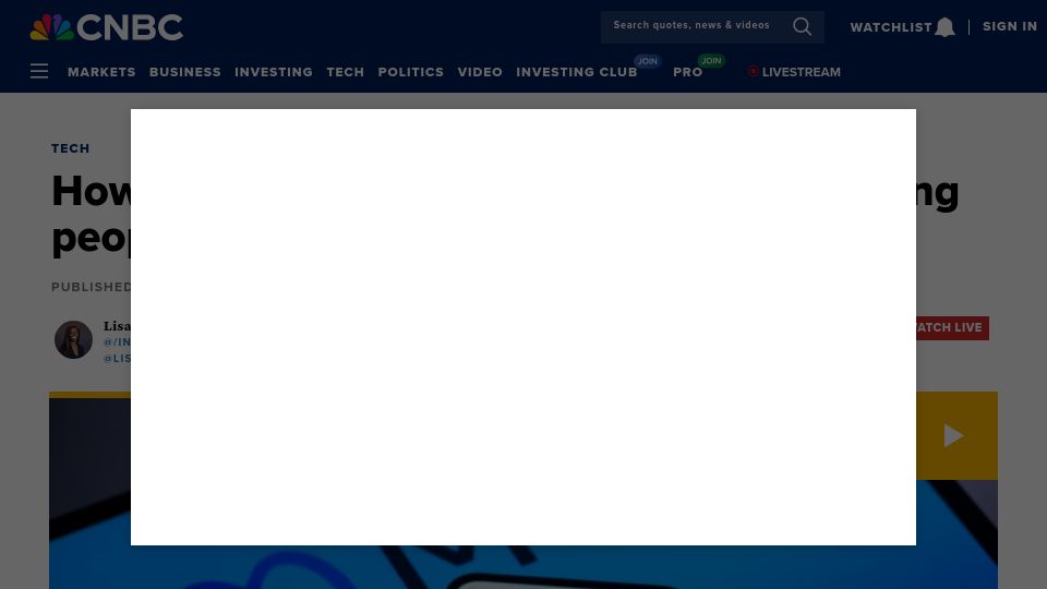Screenshot of cnbc.com: How Facebook Marketplace is keeping young people on the platform