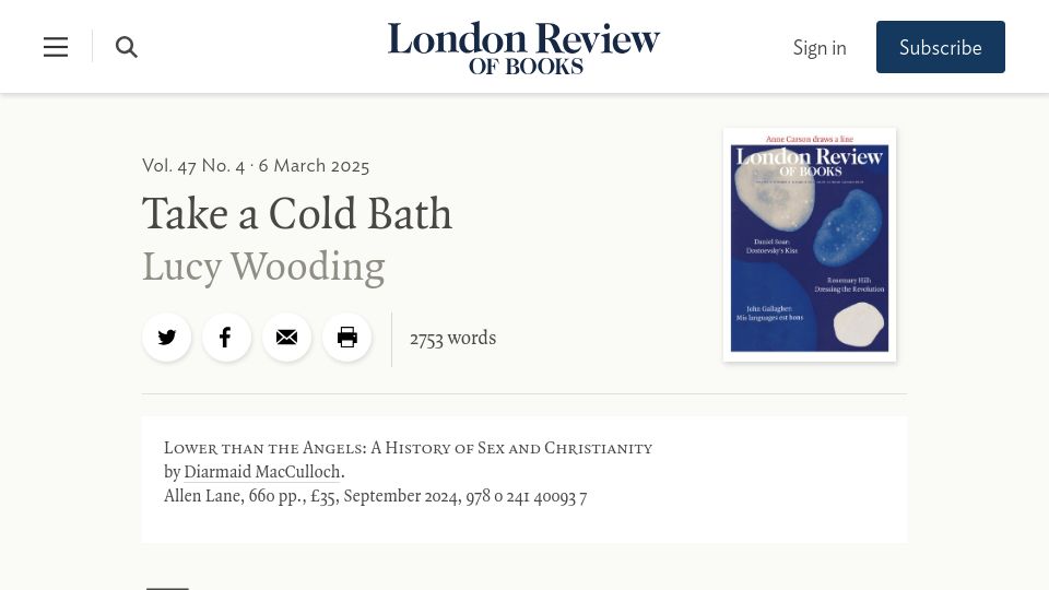 Screenshot of lrb.co.uk: Take a Cold Bath