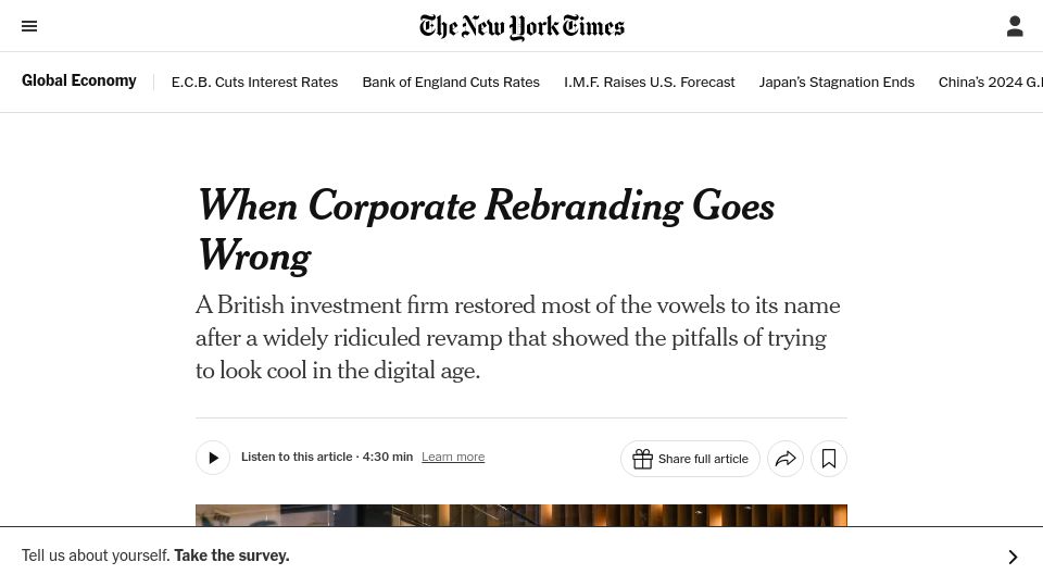Screenshot of nytimes.com: When Corporate Branding Goes Wrong