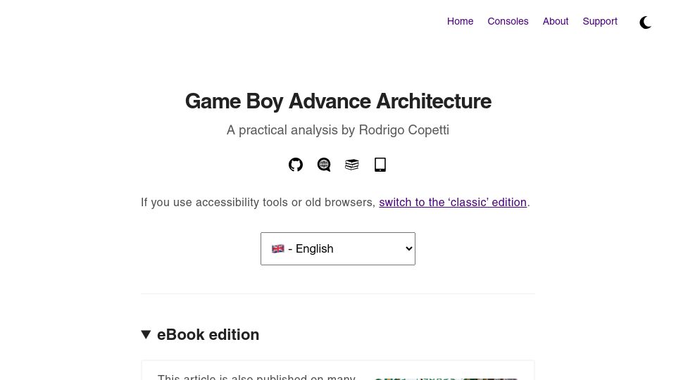 Screenshot of copetti.org: Game Boy Advance Architecture – A Practical Analysis