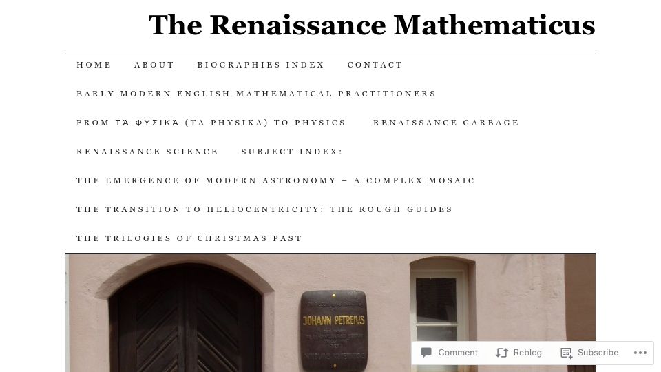 Screenshot of thonyc.wordpress.com: History of Maths for Beginners