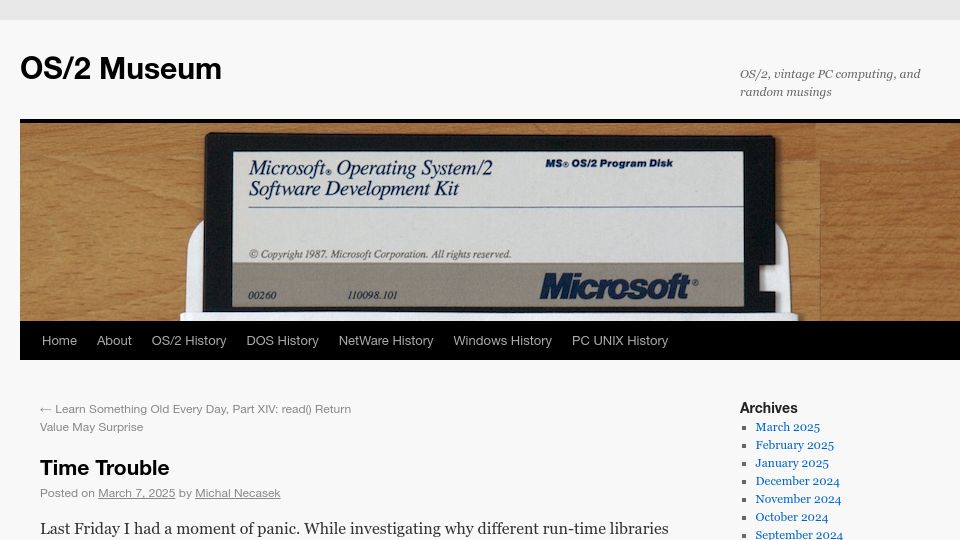 Screenshot of os2museum.com: Time Trouble