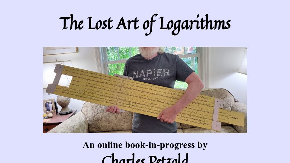 Screenshot of lostartoflogarithms.com: The Lost Art of Logarithms