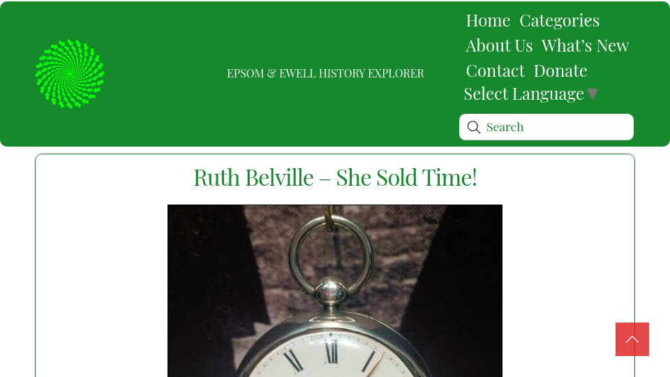 Screenshot of eehe.org.uk: Ruth Belville, the "Greenwich Time Lady" (2022)