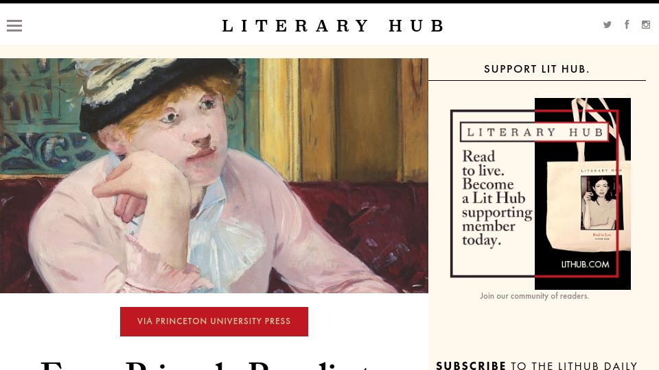 Screenshot of lithub.com: The Evolution of the Color Pink