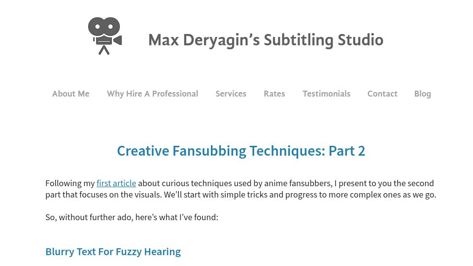 Screenshot of md-subs.com: Creative Fansubbing Techniques: Part 2