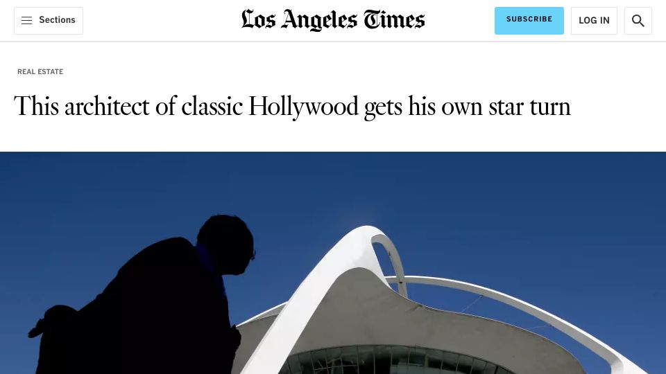 Screenshot of latimes.com: Architect of classic Hollywood gets his own star turn