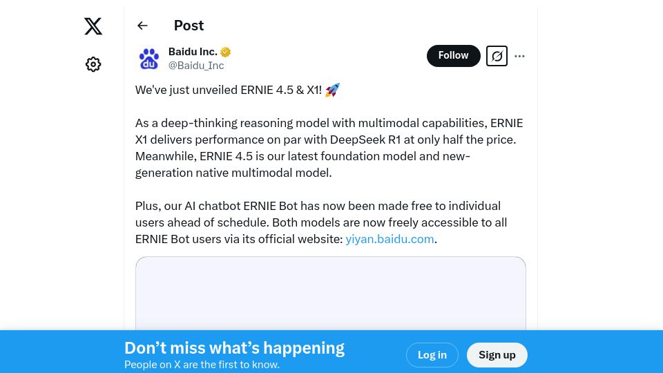 Screenshot of twitter.com: GPT 4.5 level for 1% of the price
