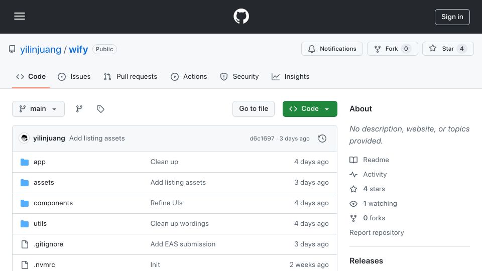Screenshot of github.com: Show HN: Quickly connect to WiFi by scanning text, no typing needed