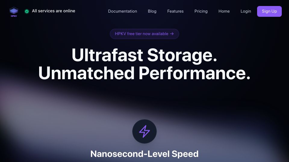 Screenshot of hpkv.io: Show HN: A bi-directional, persisted KV store that is faster than Redis