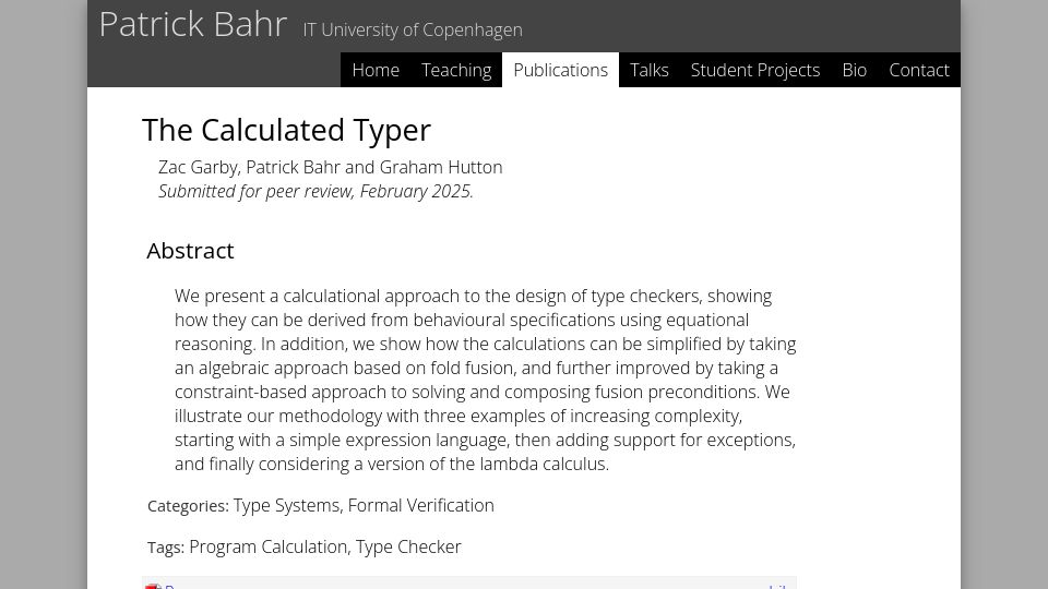 Screenshot of bahr.io: The Calculated Typer