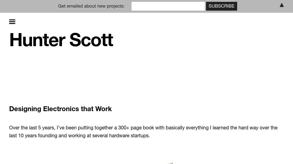 Screenshot of hscott.net: Designing Electronics That Work
