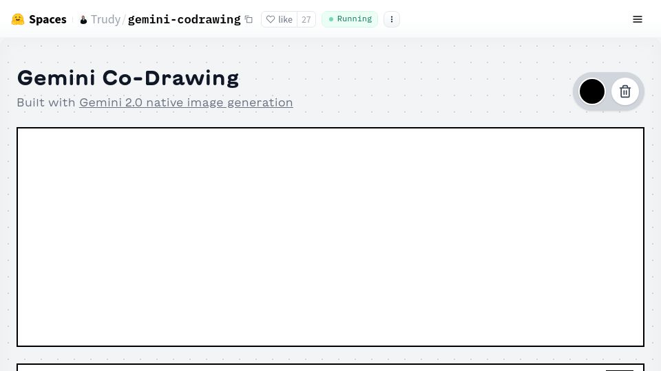 Screenshot of huggingface.co: Co-Doodle with Gemini