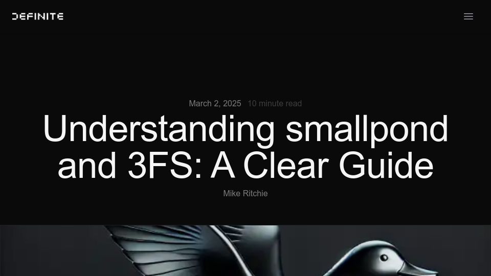 Screenshot of definite.app: Understanding Smallpond and 3FS