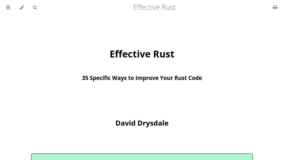Screenshot of lurklurk.org: Effective Rust (2024)