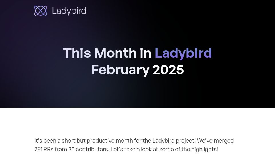 Screenshot of ladybird.org: This Month in Ladybird February 2025