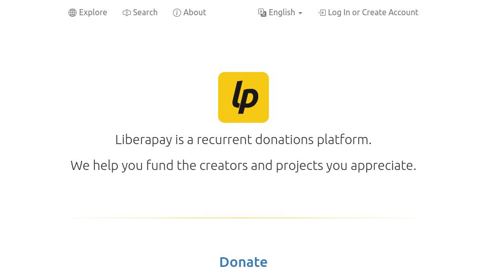Screenshot of en.liberapay.com: Liberapay