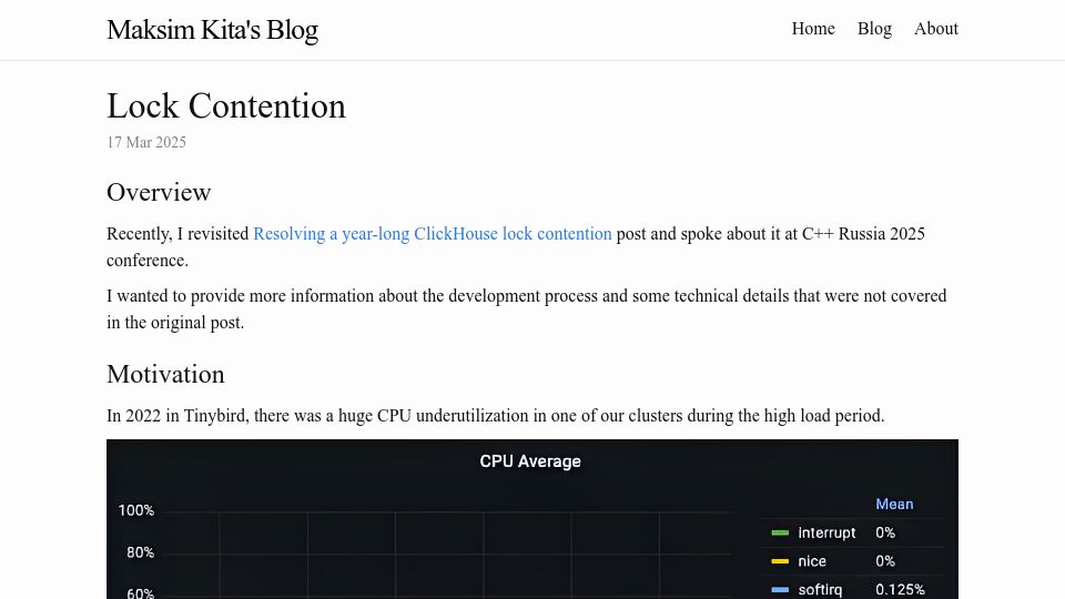 Screenshot of maksimkita.com: Lock Contention