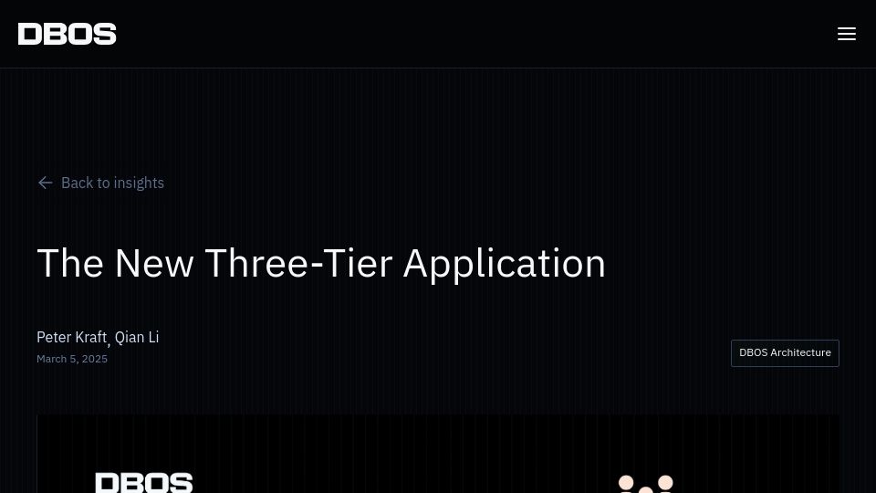 Screenshot of dbos.dev: The New Three-Tier Application