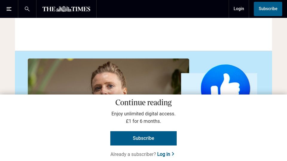 Screenshot of thetimes.com: One mother's win over Meta will change social media for everyone