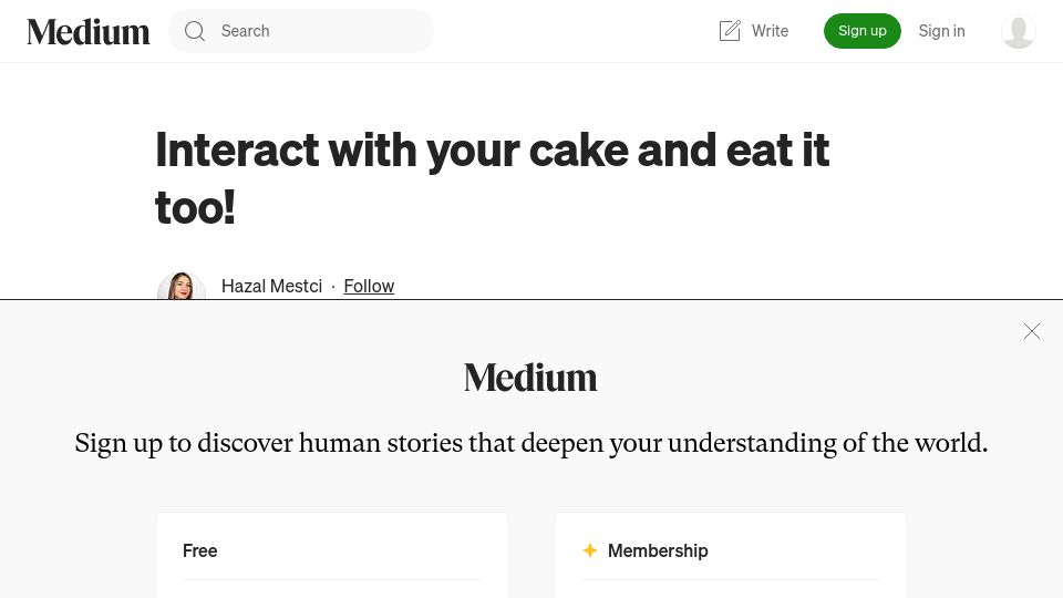 Screenshot of medium.com: Cake is watching you: I built a camera cake