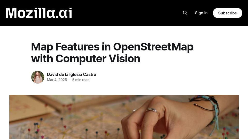 Screenshot of blog.mozilla.ai: Map Features in OpenStreetMap with Computer Vision