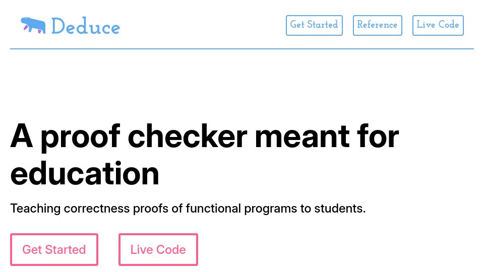 Screenshot of jsiek.github.io: A proof checker meant for education