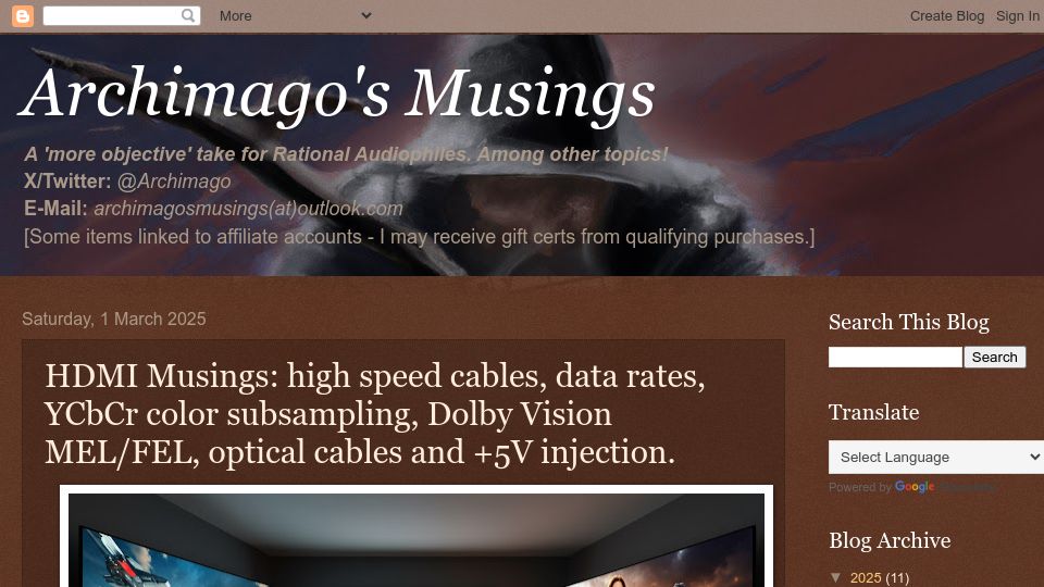 Screenshot of archimago.blogspot.com: HDMI Musings: YCbCr color subsampling, Dolby Vision MEL/FEL, and and5V injection