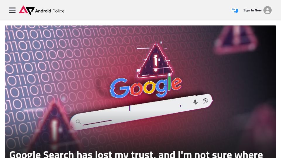 Screenshot of androidpolice.com: I don't think I can trust Google as my search engine anymore