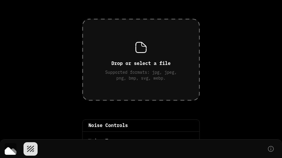 Screenshot of noisetools.vercel.app: Show HN: I built a tool to add noise texture to your images