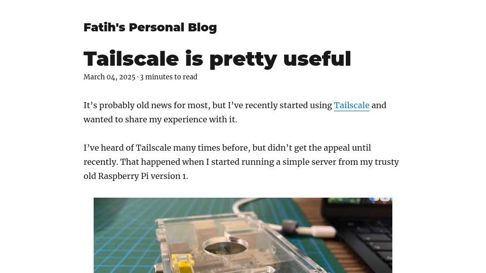 Screenshot of blog.6nok.org: Tailscale is pretty useful