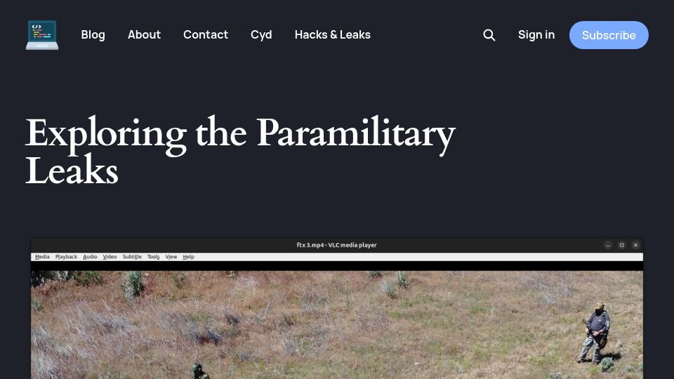 Screenshot of micahflee.com: Exploring the Paramilitary Leaks