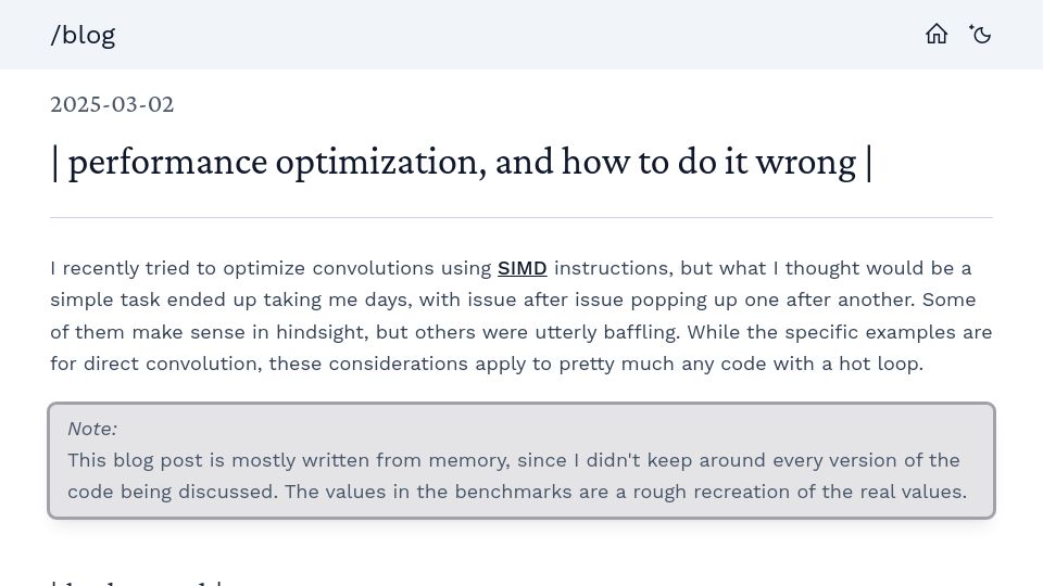 Screenshot of genna.win: Performance optimization, and how to do it wrong