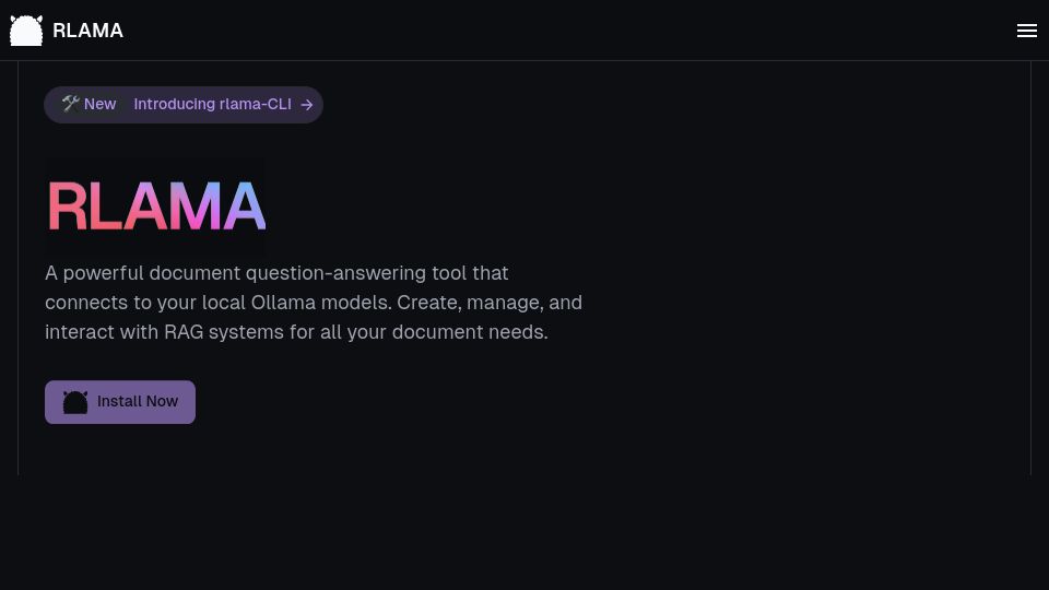 Screenshot of rlama.dev: Show HN: Open-Source DocumentAI with Ollama