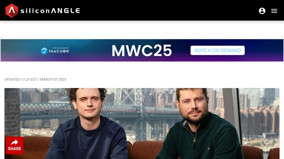 Screenshot of siliconangle.com: Superintelligence startup Reflection AI launches with $130M in funding