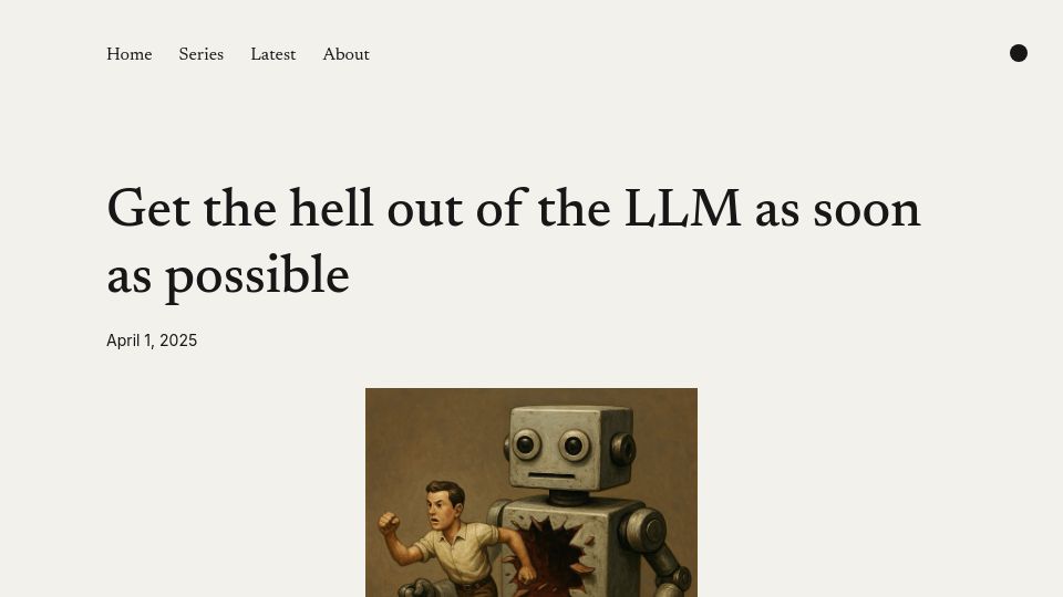 Screenshot of sgnt.ai: Don’t let an LLM make decisions or execute business logic