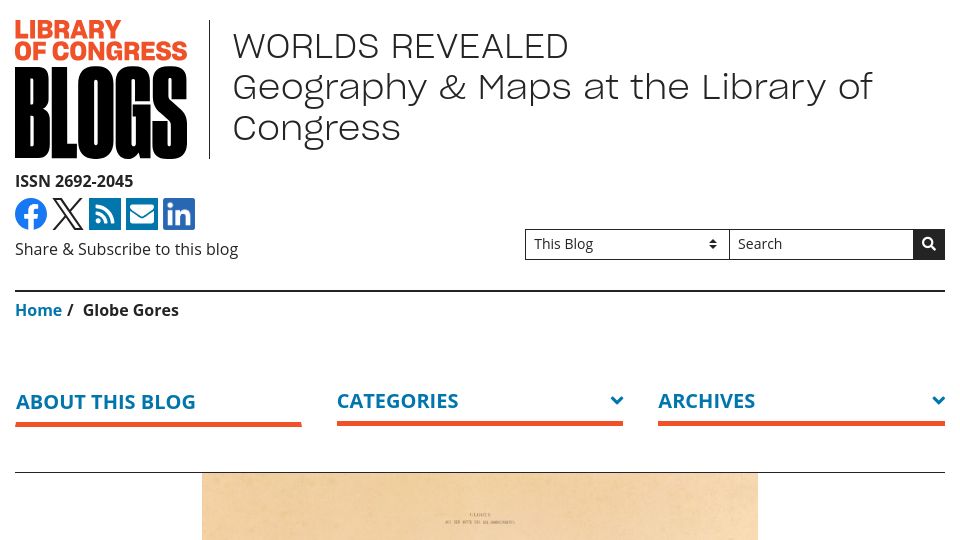 Screenshot of blogs.loc.gov: Globe Gores
